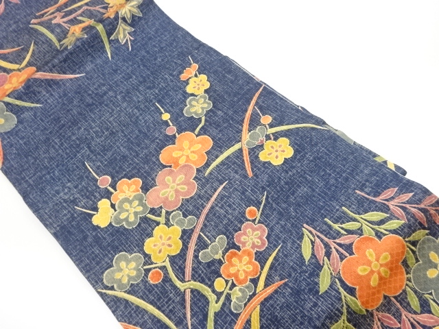 JAPANESE NAGOYA OBI / GINSAI / FLORAL PLANTS